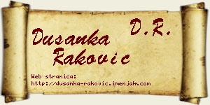 Dušanka Raković vizit kartica